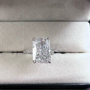 Lab Diamond Sterling Silver Engagement Ring Size 6 NWT